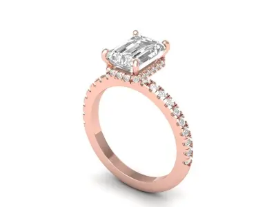 Emerald Radiant Ring 3D print model 13