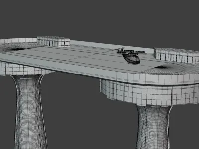 Futuristic droneport II 3D model
