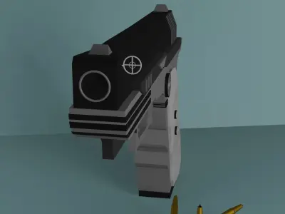 pistol gun Free low-poly 3D model
