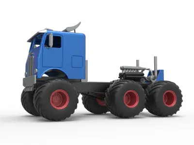 Monster truck 6x6 Scale 1 to 25 3D print model