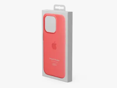 Apple iPhone 15 Pro Max Silicone Case Red Packaging 3D model