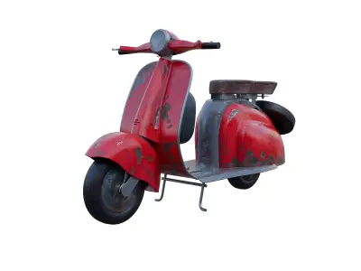 Old Rusty Scooter Low-poly 3D model