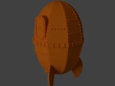 Claymation Styled Rocket 3D model