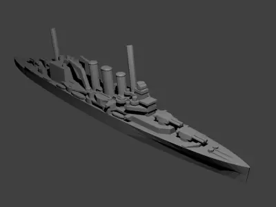 British County Kent Class Cruiser Warship 3D print model