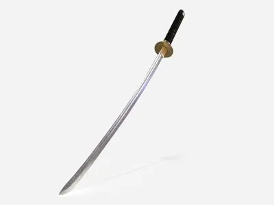 katana sword 3D model 4