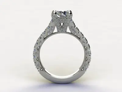 10026 diamond engagement ring 3D print model