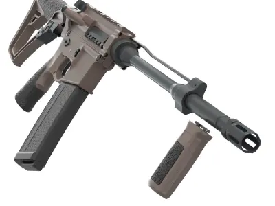 3d model DDM4V7 rifle - tan 3D model