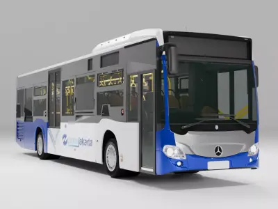 City Bus Transjakarta Low-poly 3D model