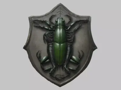 3D Scorpion Shield Emblem Low-poly 3D model