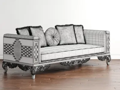 Vistera Art Deco Yatak Odasi Couch 3D model