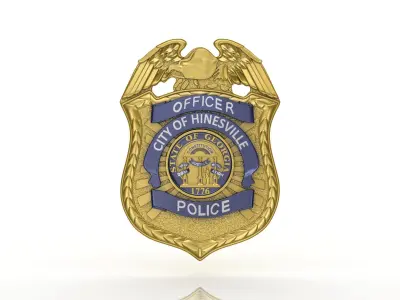 Police Badge Low-poly 3D model