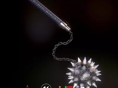 HIE Game Ready Meteor hammer Low-poly 3D model