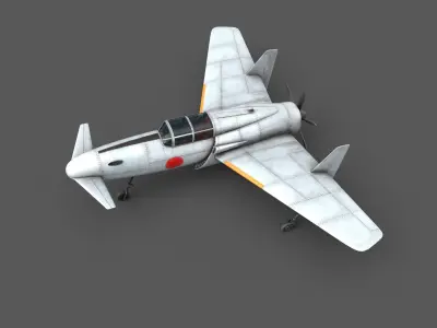 Canard Fighter Airplane Blue Low-poly 3D model