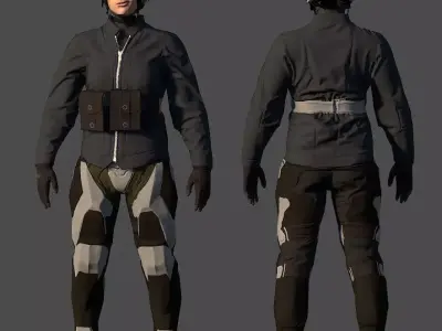 Female Scout Low-poly 3D model