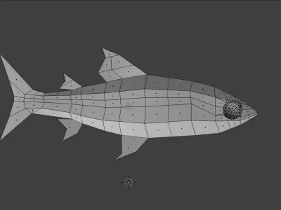 Low Poly Fish Model Free Game Ready Customizable Free low-poly 3D model