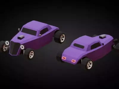 Hot Rod Car Low-poly 3D model