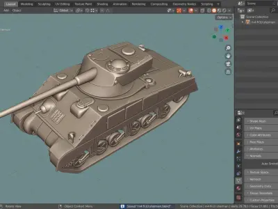 M4 FL-10 TANK BASE MESH Low-poly 3D model