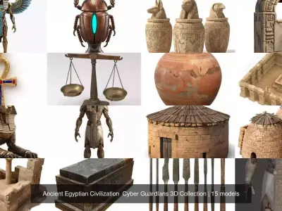 Ancient Egyptian Civilization  Cyber Guardians 3D Collection 3D Model Pack