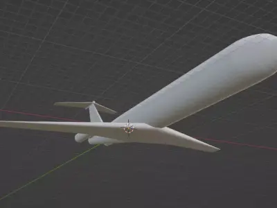 Fictional Twin Rear Engine Jetliner DC-9-50 Inspired series 3D model
