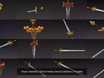 Royal Celestials - Divine Fantasy Sword Collection 3D Model Pack