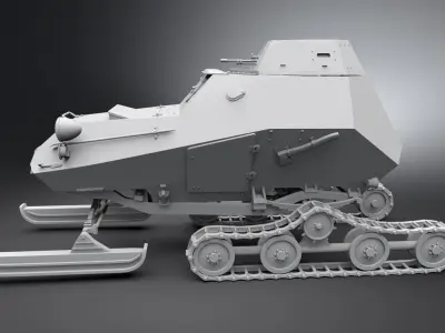 BA64 Snowmobile Scale model  3D print model
