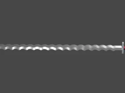 Flamberge sword with Xyphos handle Low-poly 3D model