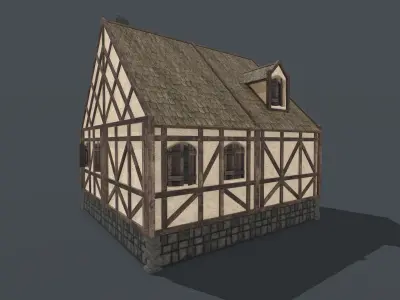 Medieval House 08 Low-poly 3D model