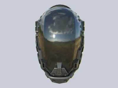 Scifi helmet Low-poly 3D model