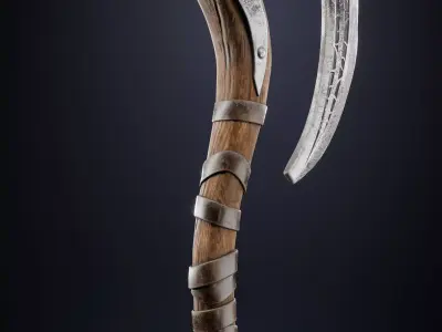  Viking Bearded Axe Game Ready Asset Low-poly 3D model