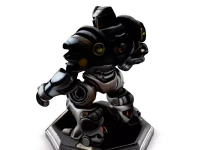 SciFi Knight Mech Warrior Robot Low-poly 3D model