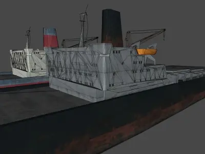 Container ship Low-poly 3D model
