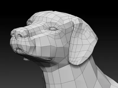3D DOG- LOWPOLY dog Low-poly 3D model