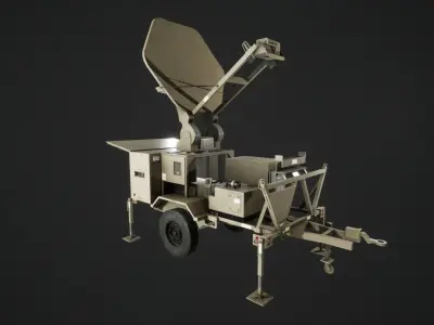 Military Satcom Transportable Terminal Low-poly 3D model