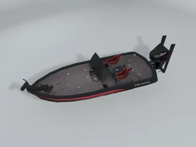 Bass Fishing Motor Boat LOWEST Low-poly 3D model