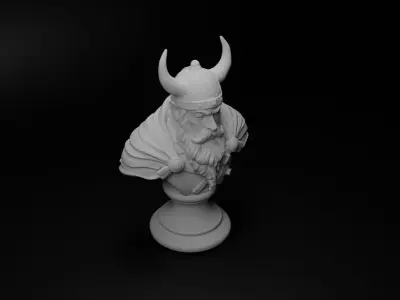 Viking Warrior Bust Chess 3D print model get