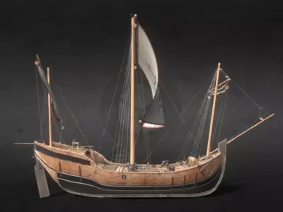 Caravel Ship Historical Sailing Vessel Low-poly 3D model