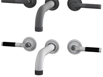 Landmark Industrial wall mounted mixer by Samuel Heath  3D model