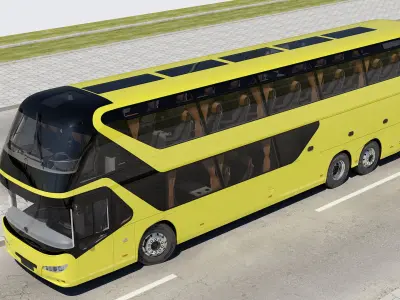 Double-Decker double decker bus on road 3D model