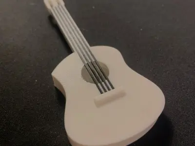 mini guitar keychain 3D model
