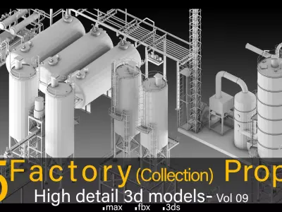 5 Factory Collection Props- High detail 3d models- Vol 09 Low-poly 3D model