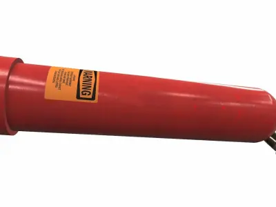 Gas cylinder tank H2 3D model