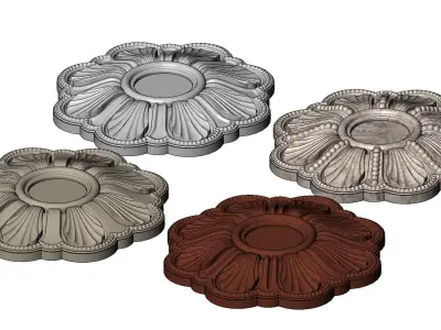 Round Rosette 3D PRINT models with different carvings 3D Model Pack