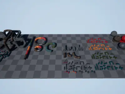 Modular Pipes Pack Low-poly 3D model