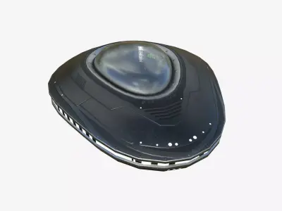 Alien Spaceship UFO C03 Dark Steel - Sci Fi Spacecraft Design Low-poly 3D model