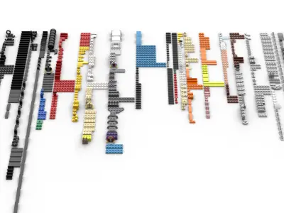 TwindBricks3D - 60408 Car Transporter Truck with Sports Cars  3D print model