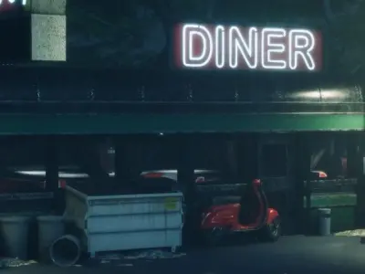 Modular Diner Pack Low-poly 3D model