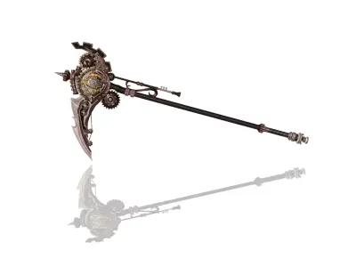 Steampunk Scythe 3D model