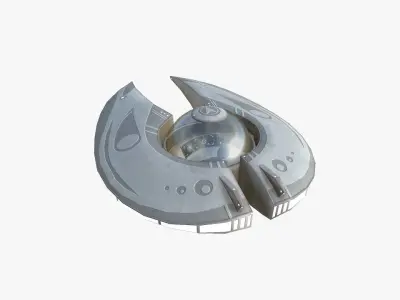 Alien Spaceship UFO I09 Full White - Sci Fi Spacecraft Design Low-poly 3D model