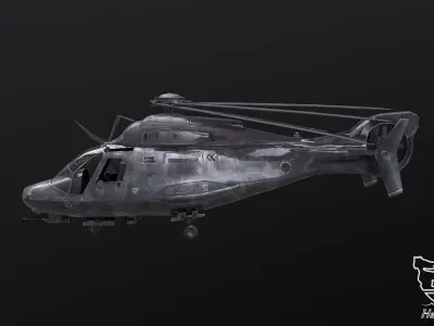 Z-9 Helicopter PBR 3D model Low-poly 3D model