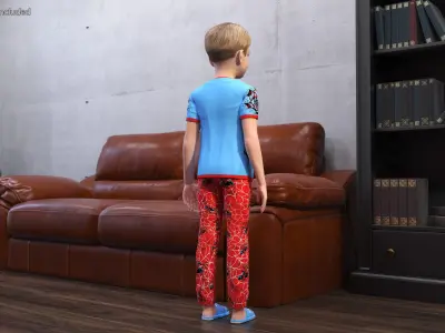 Child Boy Home Style Rigged  purchase 3D model